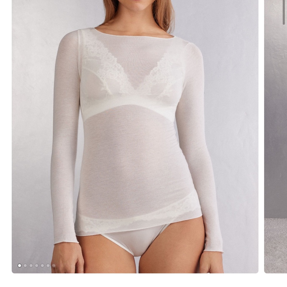 Intimissimi Boat Neck Modal Cashmere Ultralight Top